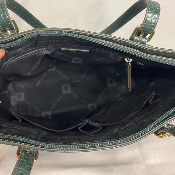 Anne Klein Top Zip Satchel Shoulder Bag Forest Green - Picture 5 of 5